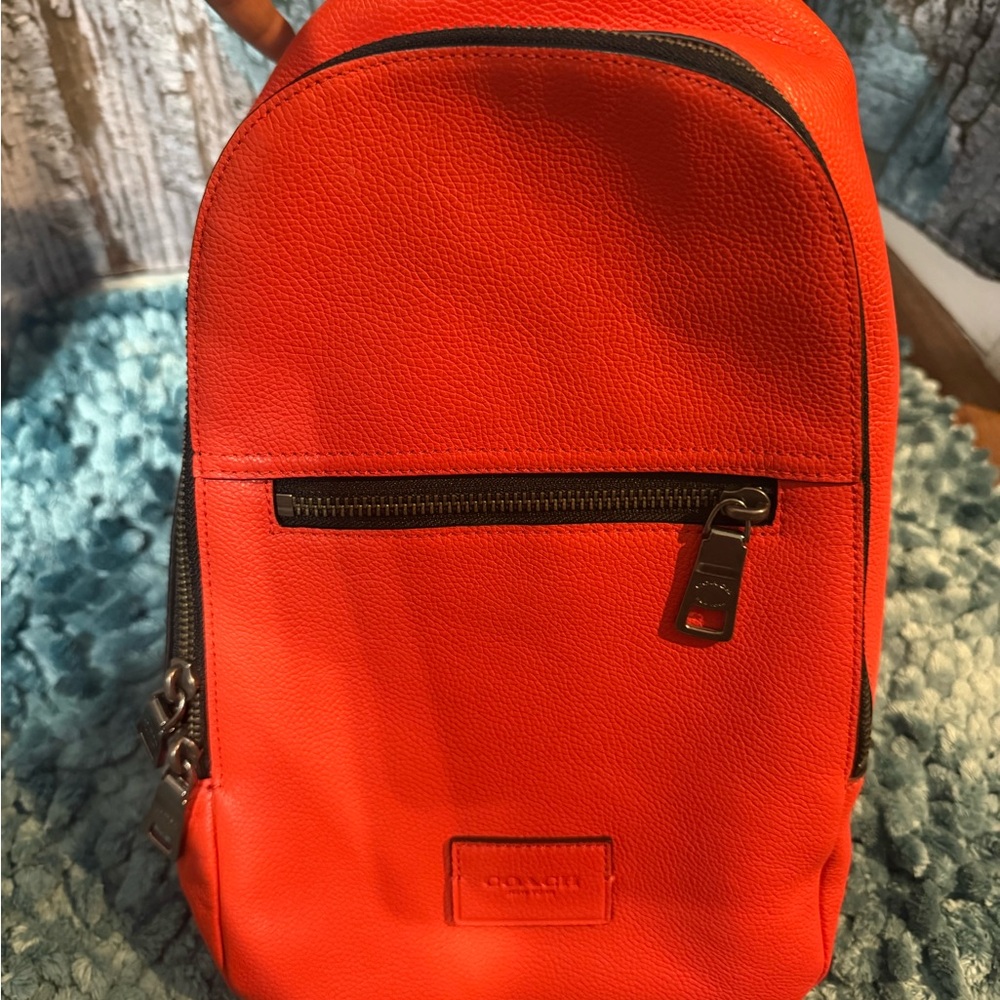 Coach Men's Vibrant Orange Backpack
